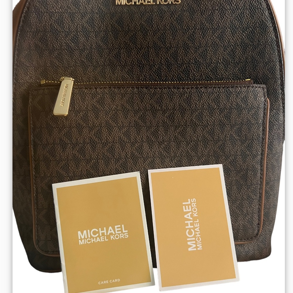 Michael Kors Kenly Medium Adina Backpack Pebbled Leather Mk Signature